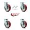 Service Caster 6 Inch Poly on Aluminum Swivel Caster Set with Roller Bearing and Swivel Lock SCC-30CS620-PAR-BSL-4 - alternate 1
